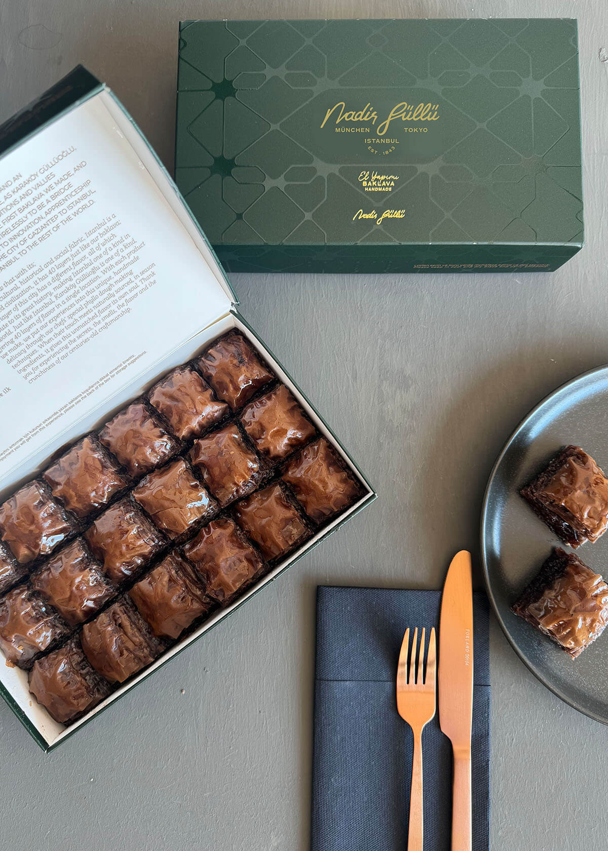 Belgische Schokoladen Tablett Baklava