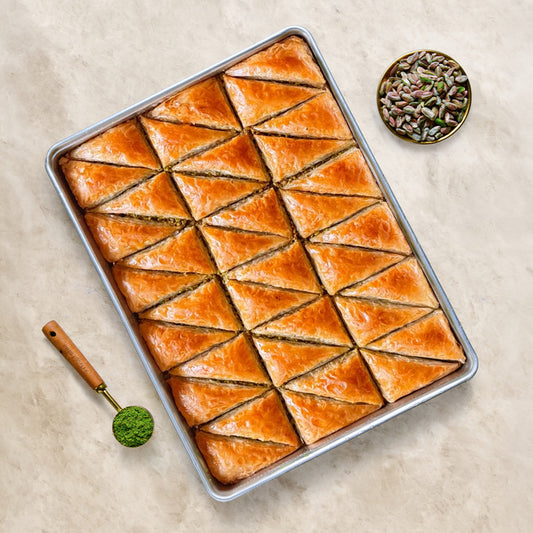 Pistazien-Dreieck-Baklava – ganzes Blech