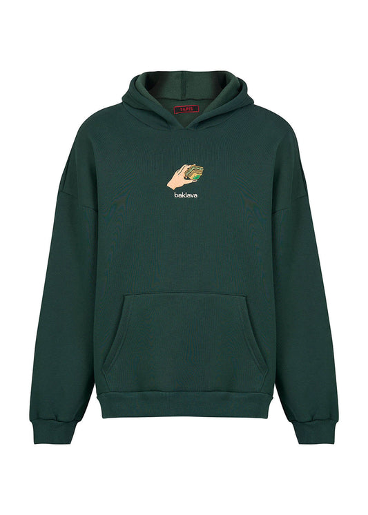 Hoody mit Baklavamotiv grün