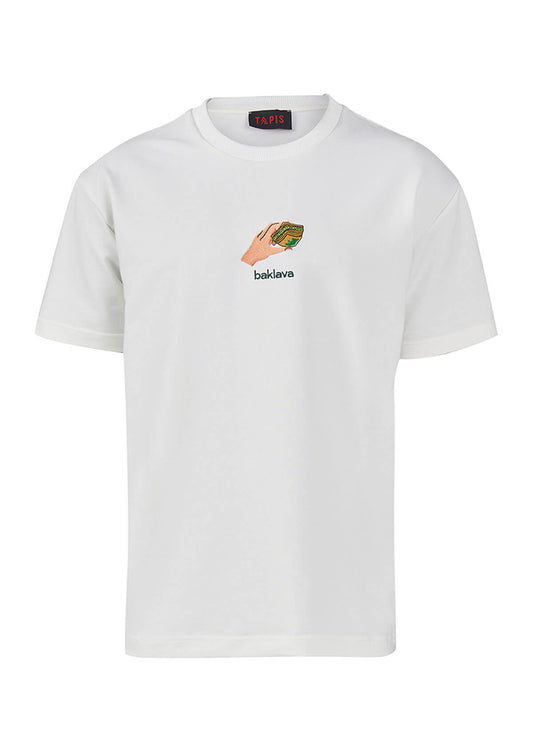 T-shirt mit Baklavamotiv weiß