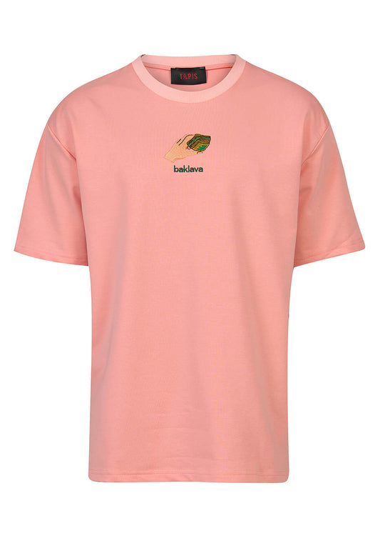 T-shirt mit Baklavamotiv rosa